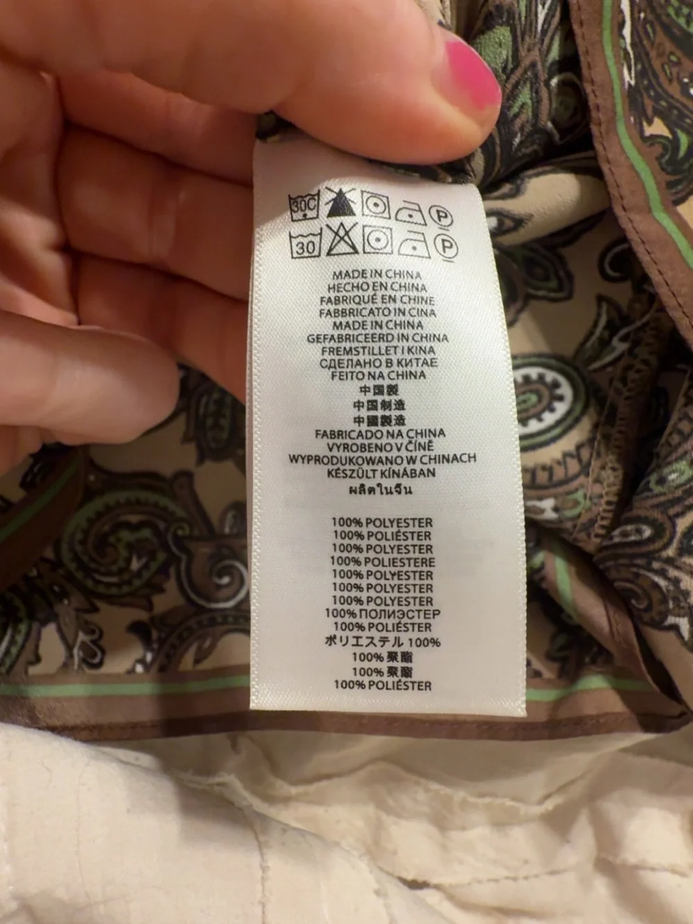 Michael Kors Paisley Poncho Tunic in Camel and Green